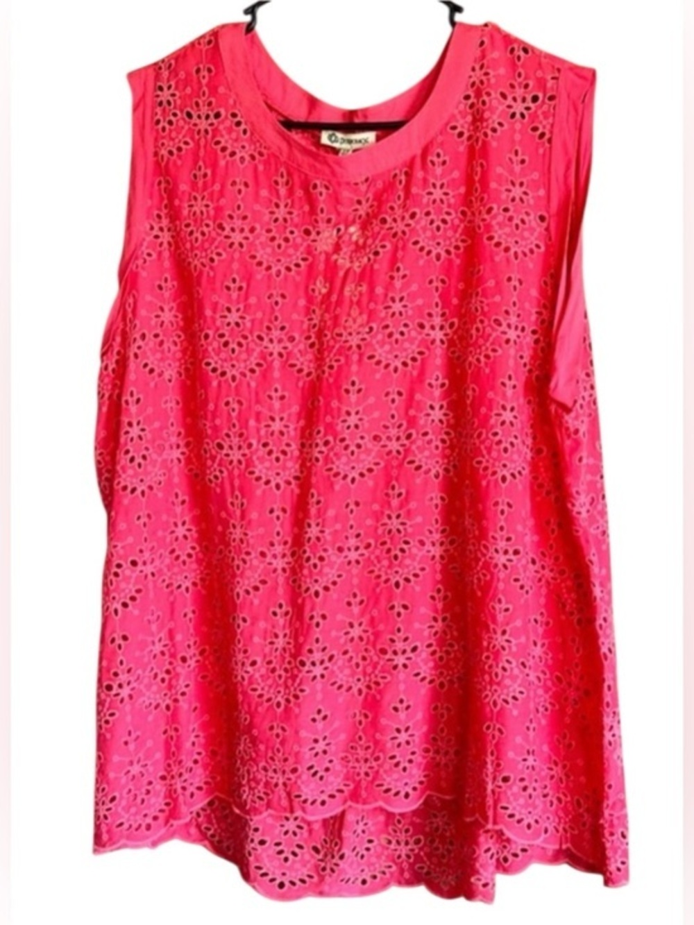 New Democracy Eyelet Sleeveless Top, 1X